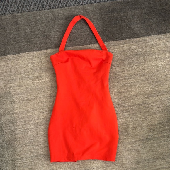 superdown Dresses & Skirts - superdown bright orange contour halter dress